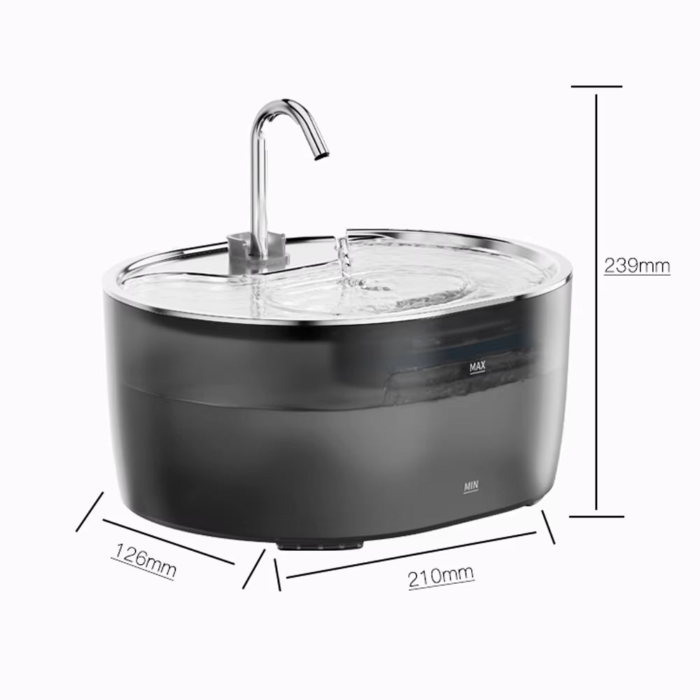 3.2L Portable Pet Water Fountain, Rechargeable Stainless Steel Automatic, Ultra Quiet Cat Dog Water Dispenser, in Stock
