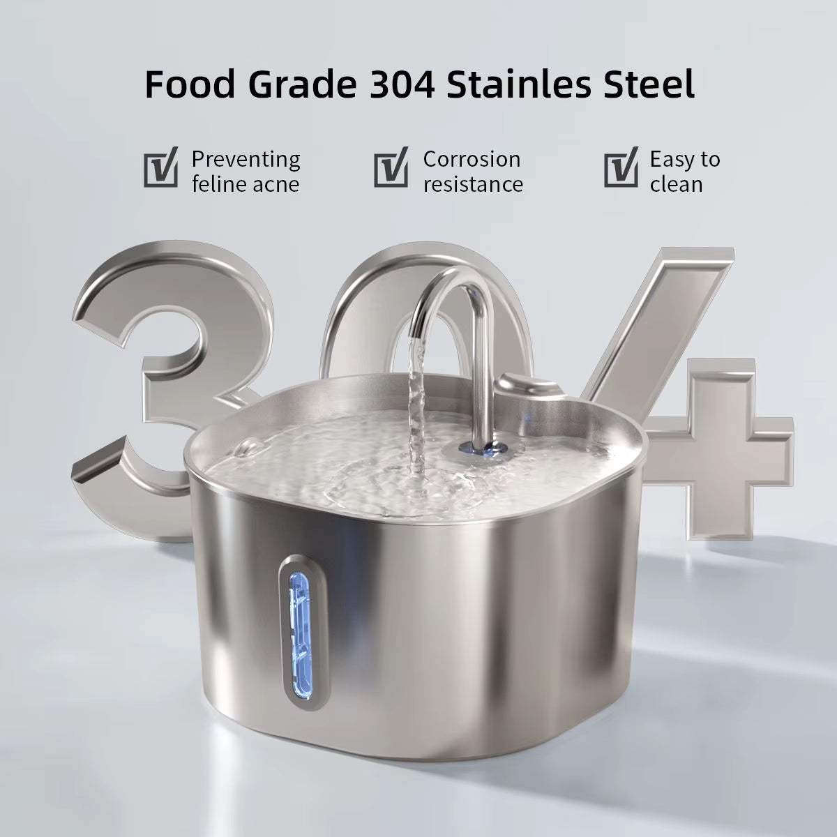Smart Stainless Steel Pet Water Dispenser Mute Automatic Circulation Feeder for Dogs and Cats Solid Pattern Drinking Artifact