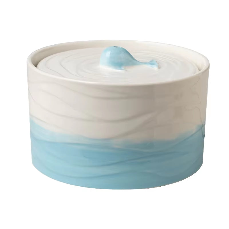 Professional Ceramic Cat Dog Water Fountain Aesthetic Automatic Self-Circulating Water Dispenser Ultra Quiet Pump Solid
