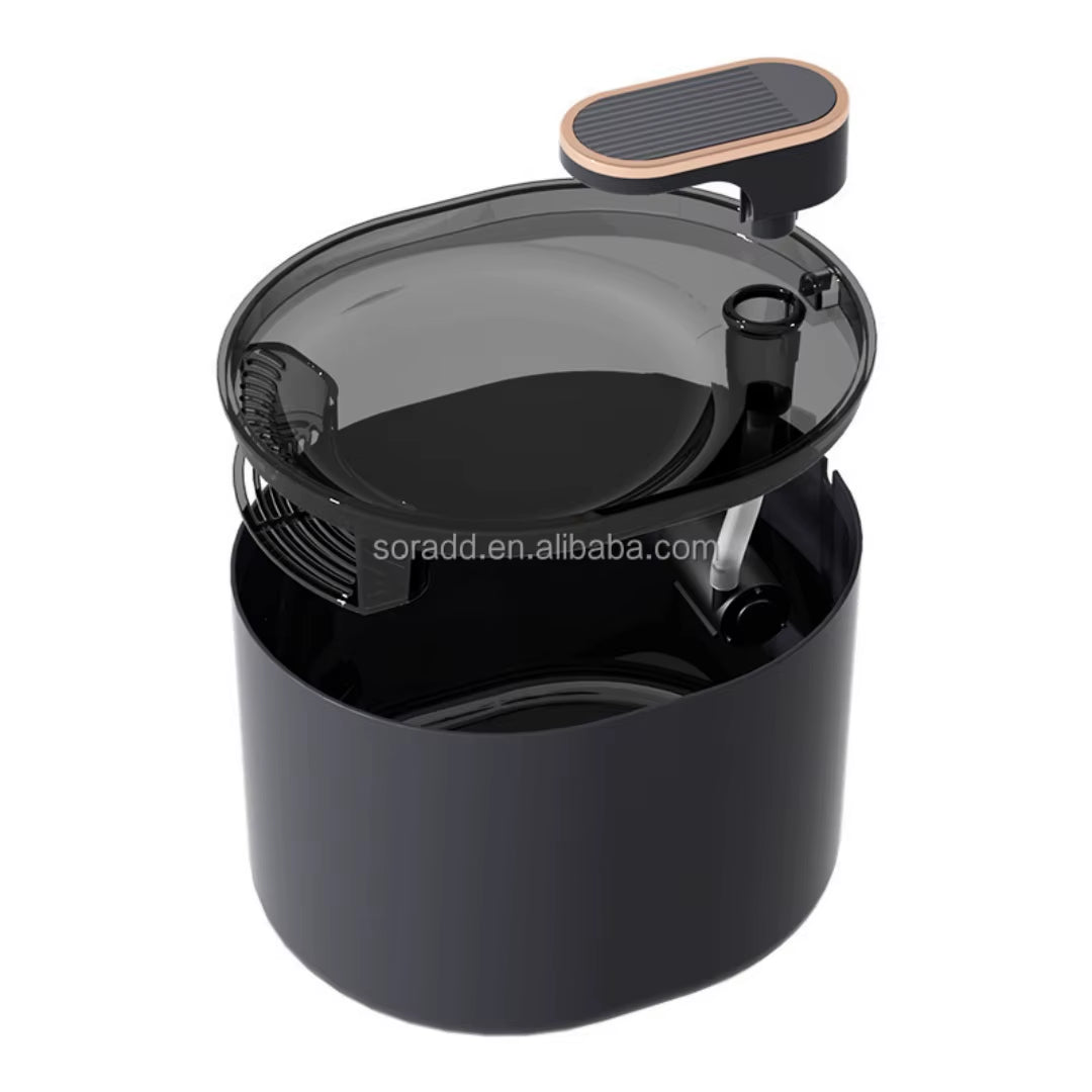 2025 Large Capacity Smart LCD Display Plastic Rounded Design Pet Water Dispenser Automatic Circulate Filtering Cat Dog 3L