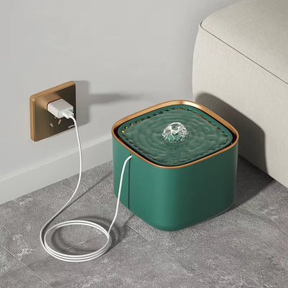 Automatic LED Dog & Cat Water Fountain with Smart Circulation Charge-Powered Plastic Design