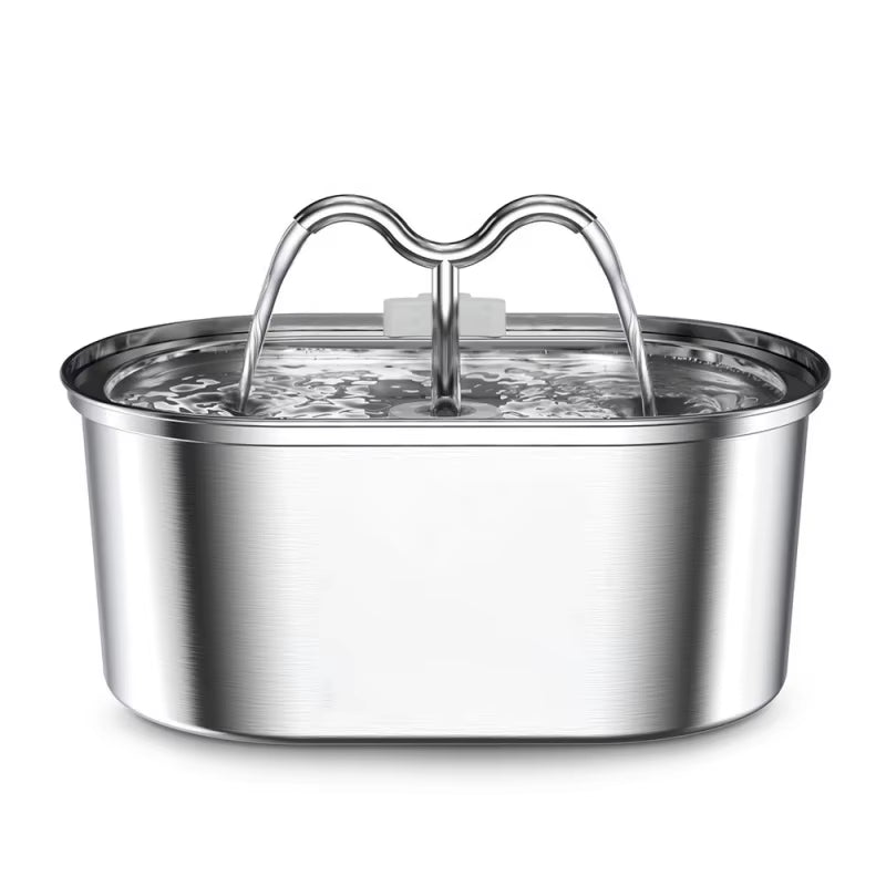 Custom Automatic Cat Dog Water Fountain 3.2L Stainless Steel Pet Water Dispensers Quiet USB Powered Cat Drinking Fountain