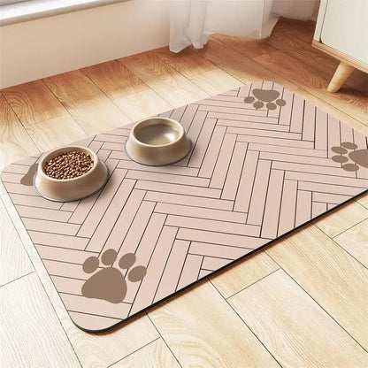 1Pc Diatomite Pet Feeding Mat Waterproof Non Slip Dog Cat Food Bowl Placemat Absorbent Fast Drying Splash Proof Dish Drying Mat