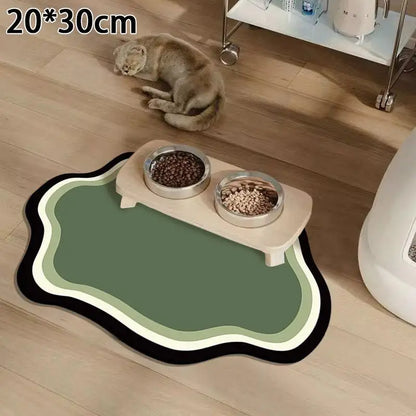 Diatomaceous Mud Absorbent Pet Placemat for Food and Water Bowl with Waterproof Quick-Dry Rubber Backing Non-Slip Home Pet Mat
