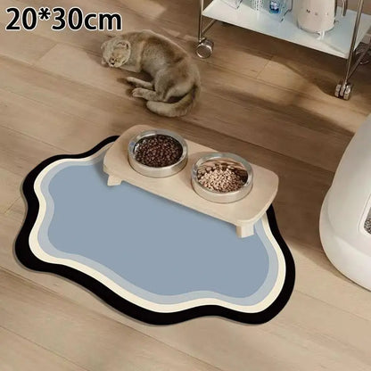 Diatomaceous Mud Absorbent Pet Placemat for Food and Water Bowl with Waterproof Quick-Dry Rubber Backing Non-Slip Home Pet Mat