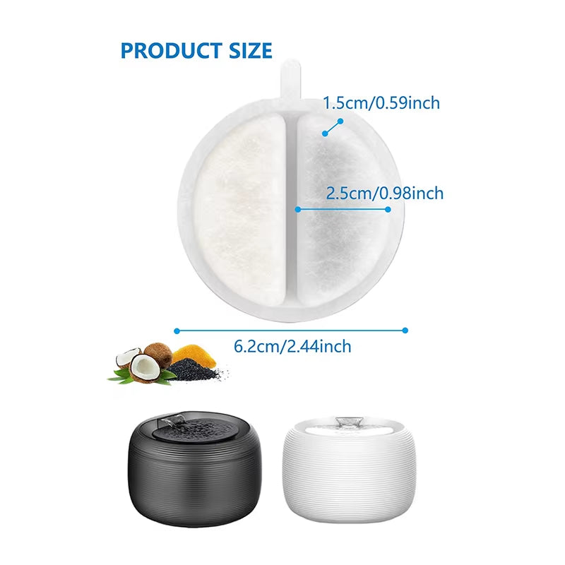 Cat and Dog Replacement Pet Water Dispenser Filter 5L Eco-Friendly Automatic Circular Arc Resin Activated Carbon Sponge Pad Box