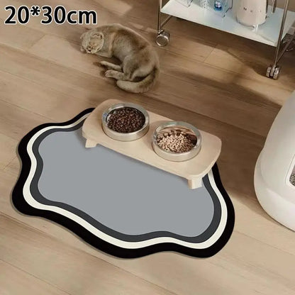 Diatomaceous Mud Absorbent Pet Placemat for Food and Water Bowl with Waterproof Quick-Dry Rubber Backing Non-Slip Home Pet Mat