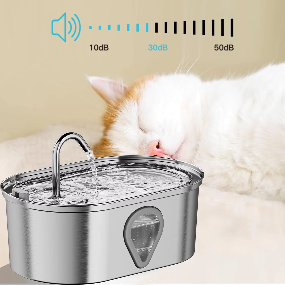 OEM Stainless Steel Pet Water Bowl Electric/Battery Operated Automatic Pet Fountain for Water Drinking and Feeding