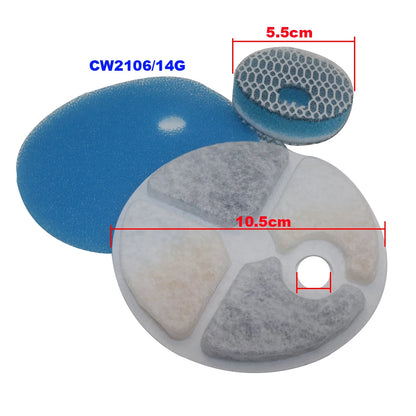 1 Sets WF150 Cat Water Fountain Filters Replacement for Stainless Steel Automatic Cats Feeder,Pet Fountain Filter