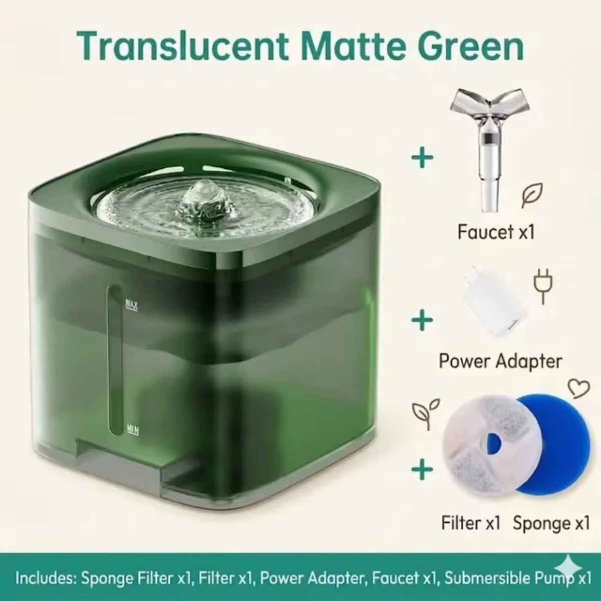 2026 C&Q OEM Love Luxurious Intelligent 2L Sensor-Type Automatic Circulating Usb-Powered Portable Detachable Fountain Pet