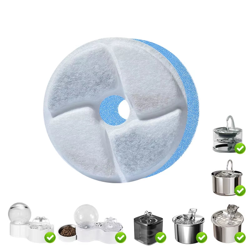 Cat and Dog Replacement Pet Water Dispenser Filter 5L Eco-Friendly Automatic Circular Arc Resin Activated Carbon Sponge Pad Box