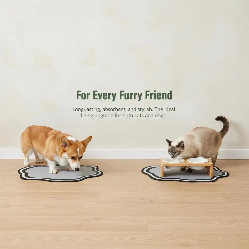 Diatomaceous Mud Absorbent Pet Placemat for Food and Water Bowl with Waterproof Quick-Dry Rubber Backing Non-Slip Home Pet Mat