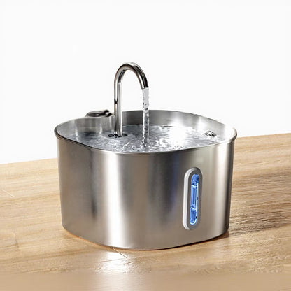 Smart Stainless Steel Pet Water Dispenser Mute Automatic Circulation Feeder for Dogs and Cats Solid Pattern Drinking Artifact