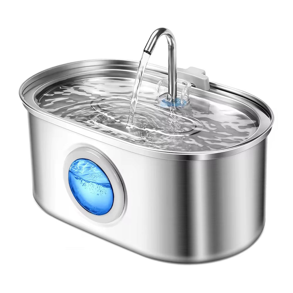 Wholesale 3.2L Fountain Ultra-Quiet Stainless Steel Cat Drinking Water Pet Water Dispenser Pet Water Feeder with DC 5V USB Pump
