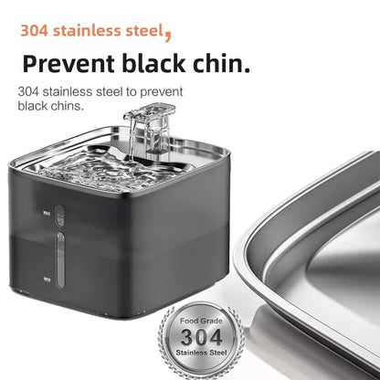 Automatic Stainless Steel Cat Fountain Pet Water Dispenser with Charging Automatic Circulation Smart Puppy Feed Water Fountain