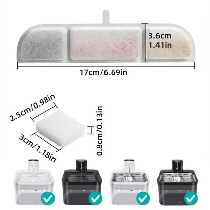 Cat and Dog Replacement Pet Water Dispenser Filter 5L Eco-Friendly Automatic Circular Arc Resin Activated Carbon Sponge Pad Box