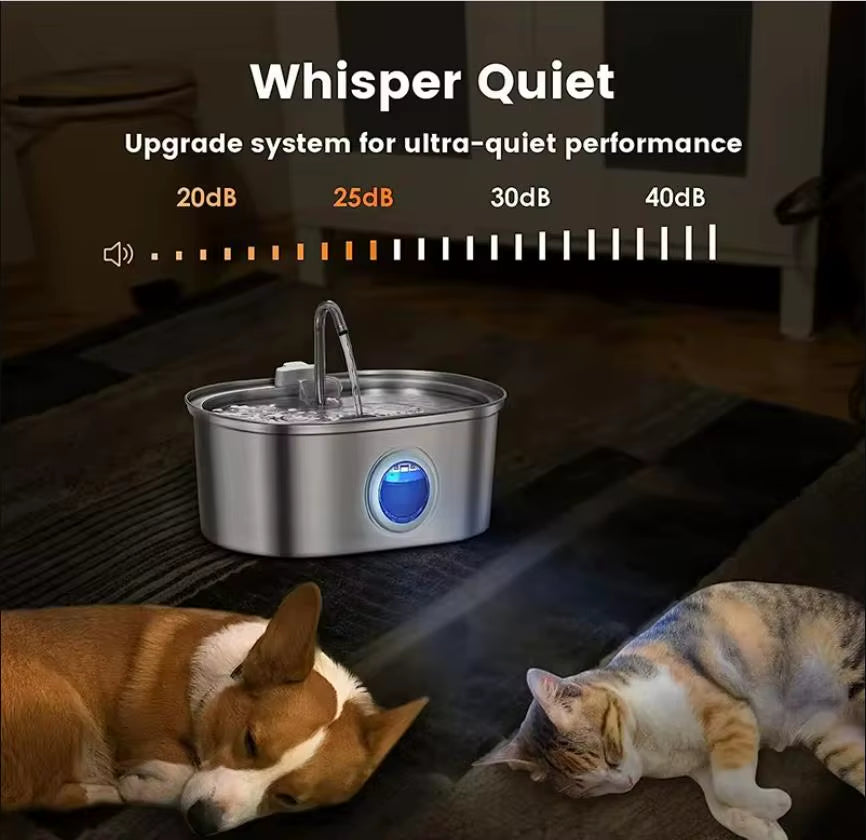 108Oz Automatic Stainless Steel Eco-Friendly Stylish Solid Pet Fountain Dog & Cat Water Dispenser
