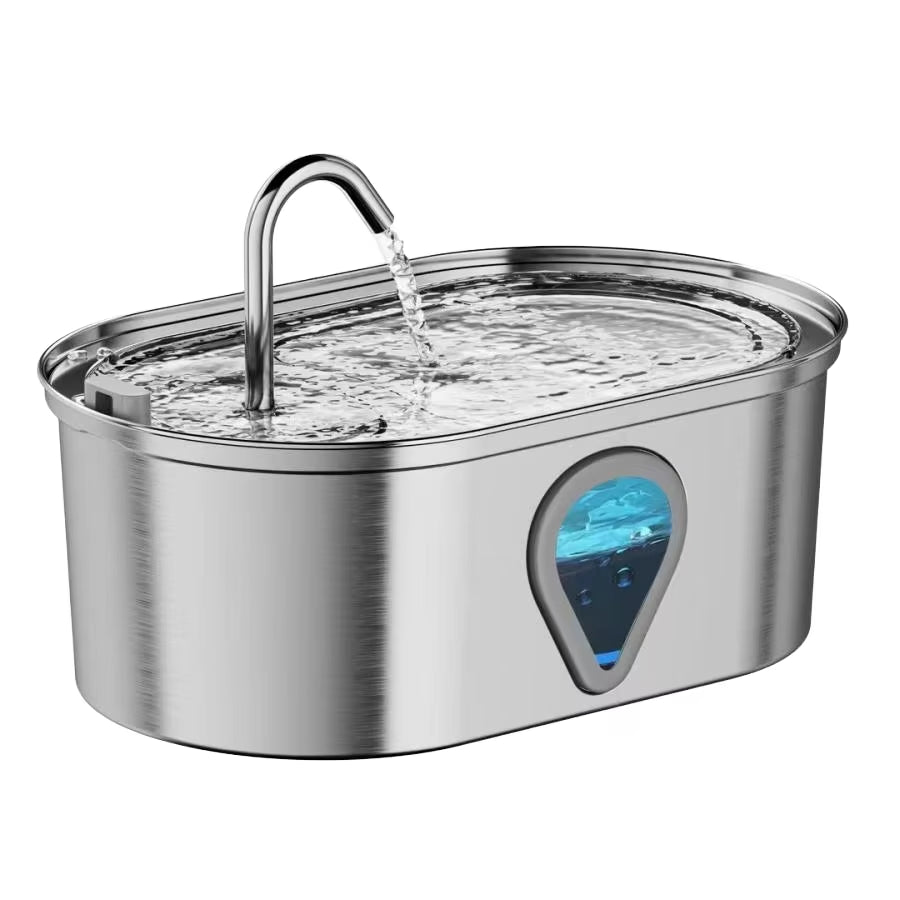 OEM Stainless Steel Pet Water Bowl Electric/Battery Operated Automatic Pet Fountain for Water Drinking and Feeding