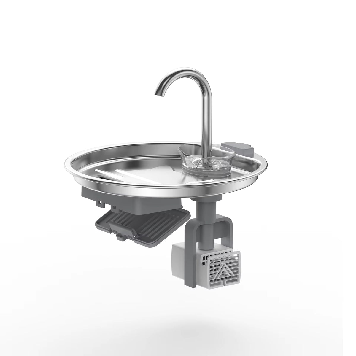 2.2L 304 Stainless Steel Battery Powered Modern Pet Water Fountain Automatic Flowing Drinking Dispenser for Cats Dogs Home Use