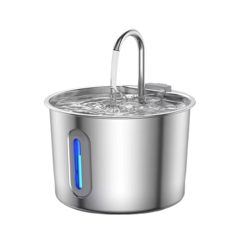 Pet Waterproof Outdoor & Travel Use 2.2L Stainless Steel Automatic Water Fountain for Cats and Dogs