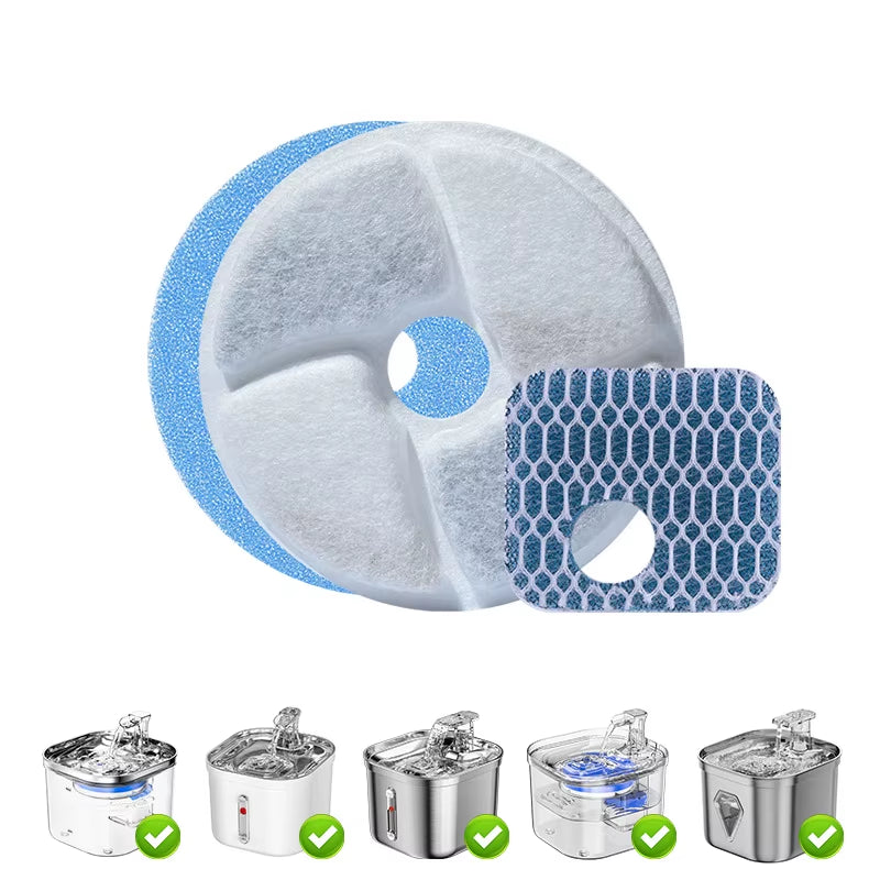 Cat and Dog Replacement Pet Water Dispenser Filter 5L Eco-Friendly Automatic Circular Arc Resin Activated Carbon Sponge Pad Box