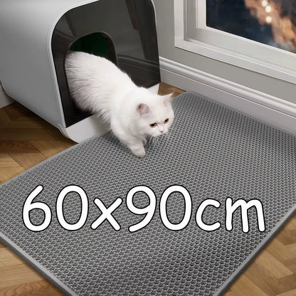 60CMX90CM Cat Litter Mat Waterproof Double Layer Pet Litter Box Mat Pet Toilet Cat Mat Nonslip Sand Cat Washable Mat Pet Clean
