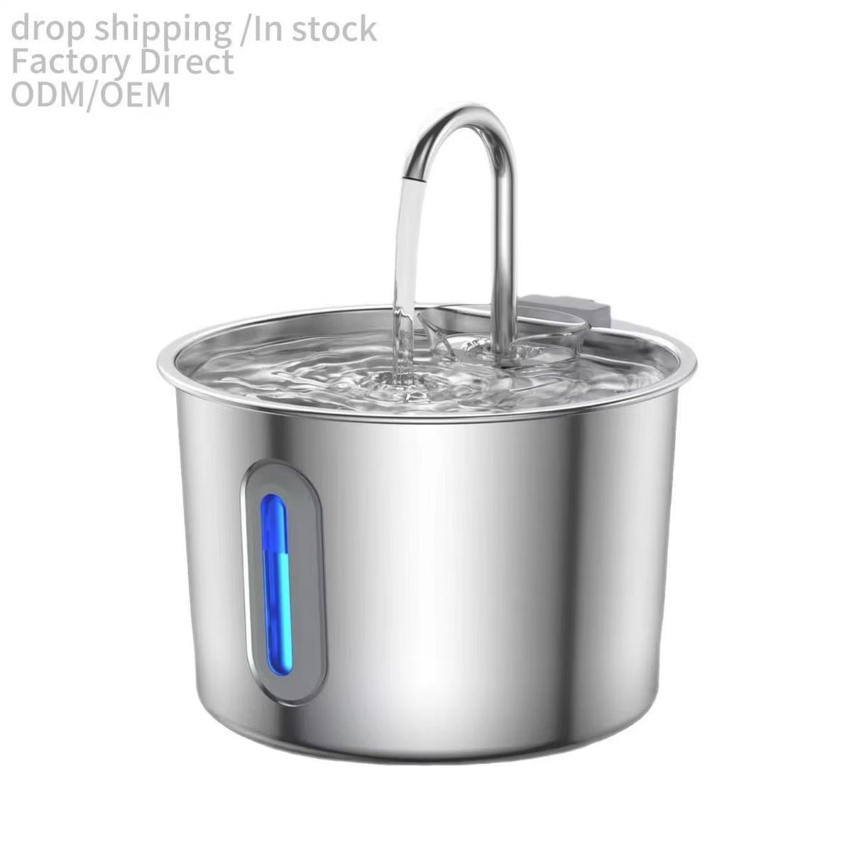 Smart Stainless Steel Pet Water Dispenser Mute Automatic Circulation Feeder for Dogs and Cats Solid Pattern Drinking Artifact