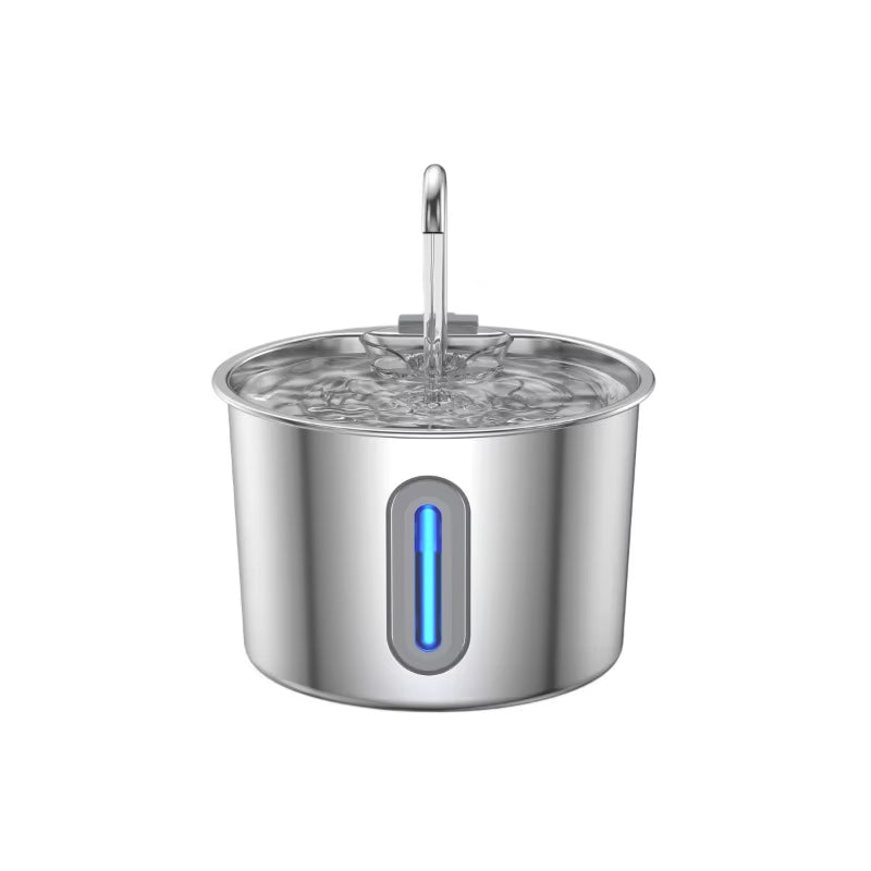 2.2L 304 Stainless Steel Battery Powered Modern Pet Water Fountain Automatic Flowing Drinking Dispenser for Cats Dogs Home Use