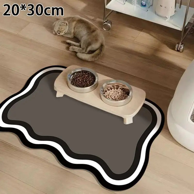 Diatomaceous Mud Absorbent Pet Placemat for Food and Water Bowl with Waterproof Quick-Dry Rubber Backing Non-Slip Home Pet Mat