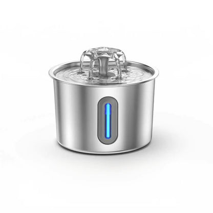2.2L 304 Stainless Steel Battery Powered Modern Pet Water Fountain Automatic Flowing Drinking Dispenser for Cats Dogs Home Use