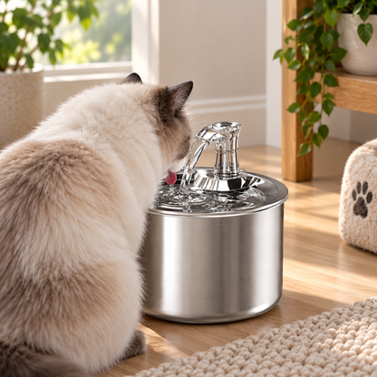 WhiskerWell™ - Premium Stainless Steel Pet Fountain 2.0