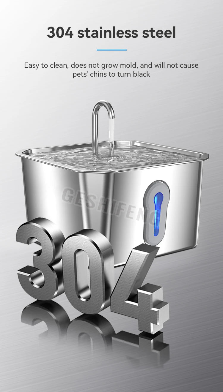 4L/135Oz Pet Drinking Fountain Wireless 5000Mah Stainless Steel Smart Water Dispenser Cat Water Fountain Stainless Steel Wifi