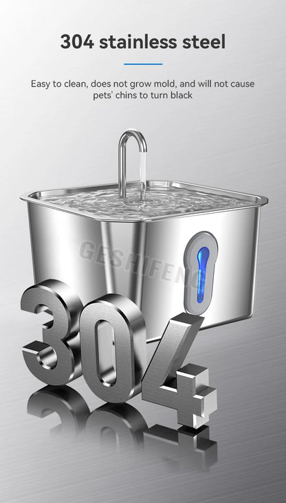 4L/135Oz Pet Drinking Fountain Wireless 5000Mah Stainless Steel Smart Water Dispenser Cat Water Fountain Stainless Steel Wifi