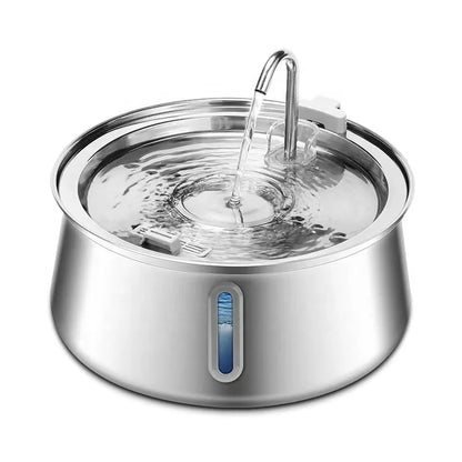 Cat Water Fountain Stainless Steel 1.1 Gal/135Oz/4.0L Large Drinking Capacity Hygienic 5-Stage Filtration Waterer Purifier