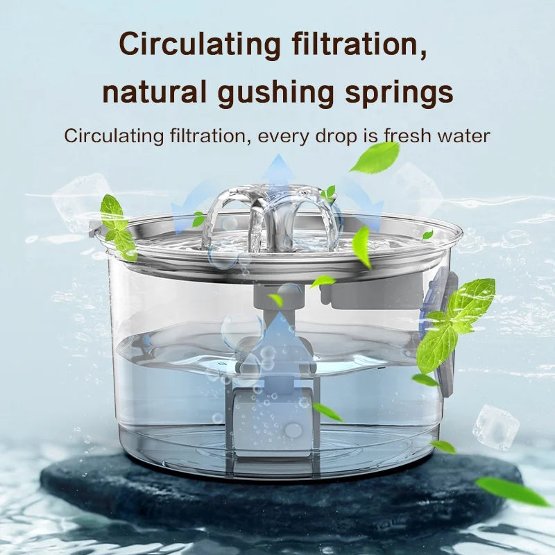 Cat Water Fountain Dog Water Dispenser Pet Drinking Fountain Stainless Steel Quiet Pet Water Fountain