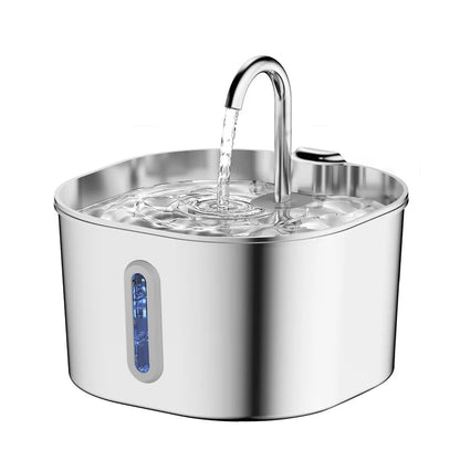 Factory Wholesale 2.2L Ultra Quiet Stainless Steel Cat Water Fountain Custom Automatic Pet Water Dispenser for Cats Dogs