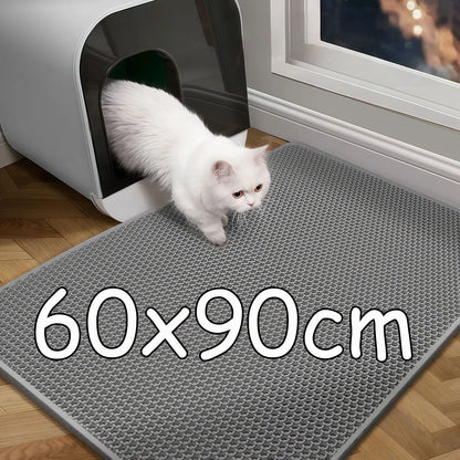 60CMX90CM Cat Litter Mat Waterproof Double Layer Pet Litter Box Mat Pet Toilet Cat Mat Nonslip Sand Cat Washable Mat Pet Clean