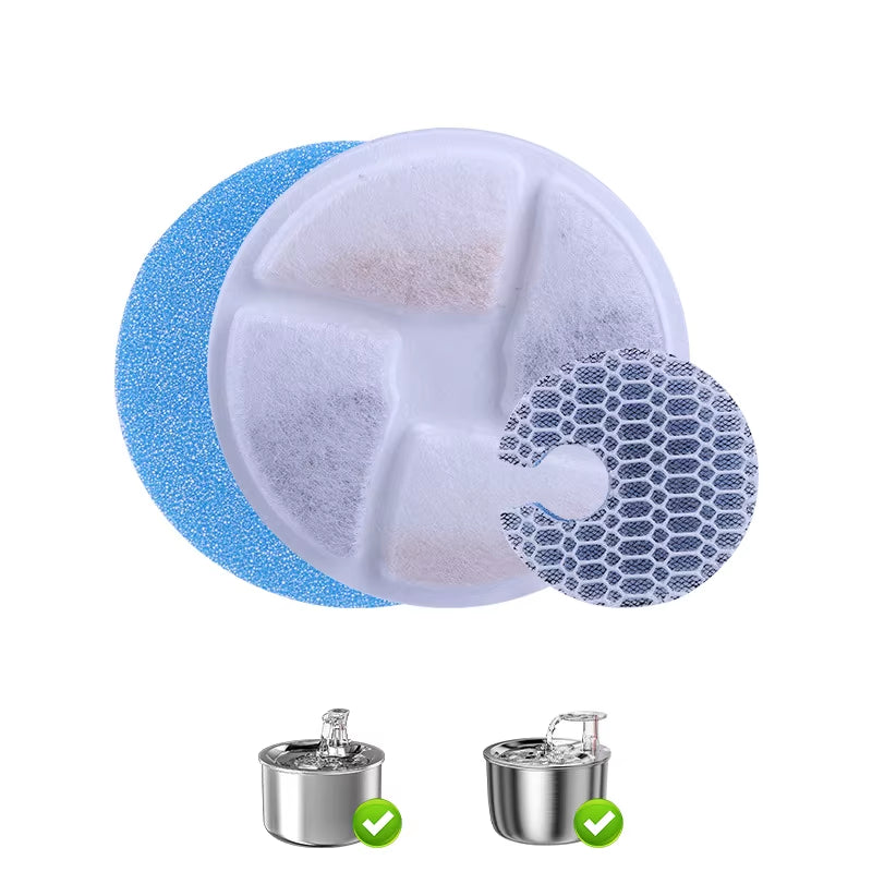 Cat and Dog Replacement Pet Water Dispenser Filter 5L Eco-Friendly Automatic Circular Arc Resin Activated Carbon Sponge Pad Box