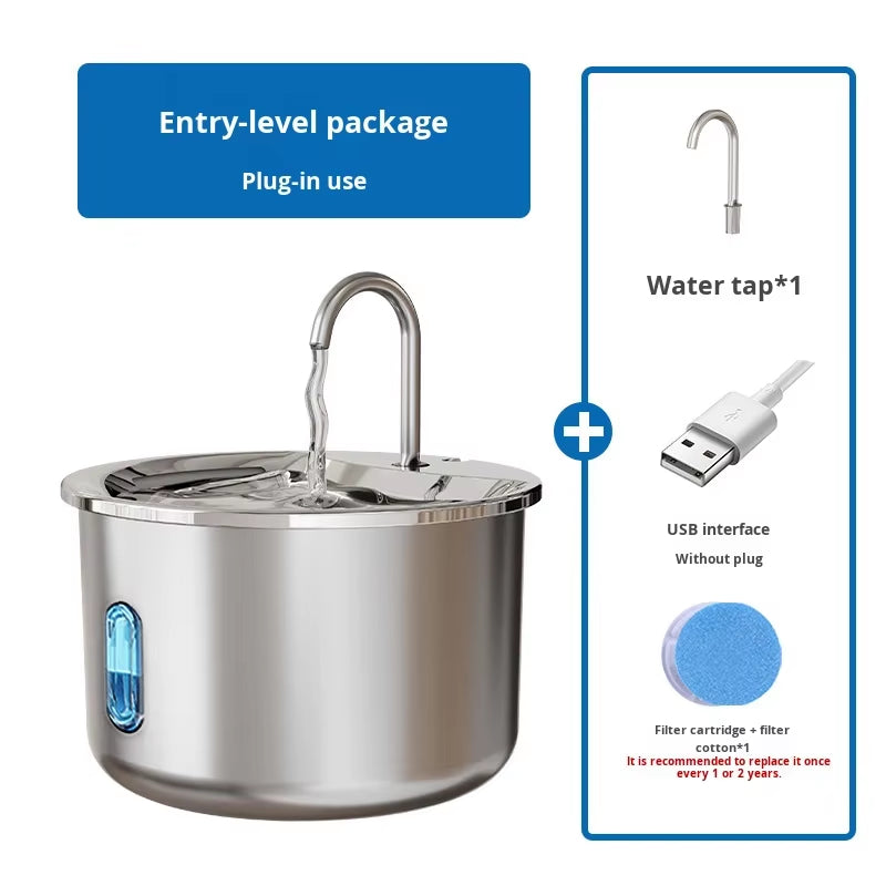 Easy Clean Eco-Friendly Durable Pet Water Fountain with Filtration System and Semi Automatic Quiet Pump for Cats Dogs