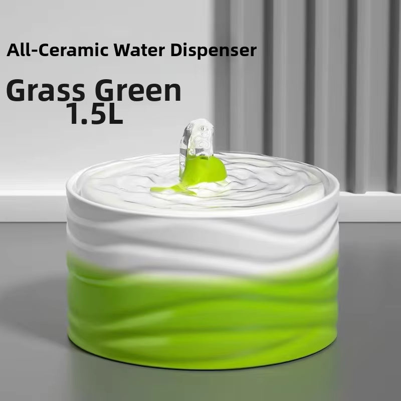 Professional Ceramic Cat Dog Water Fountain Aesthetic Automatic Self-Circulating Water Dispenser Ultra Quiet Pump Solid