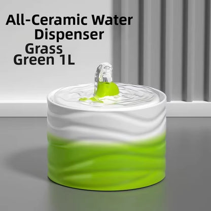 Professional Ceramic Cat Dog Water Fountain Aesthetic Automatic Self-Circulating Water Dispenser Ultra Quiet Pump Solid