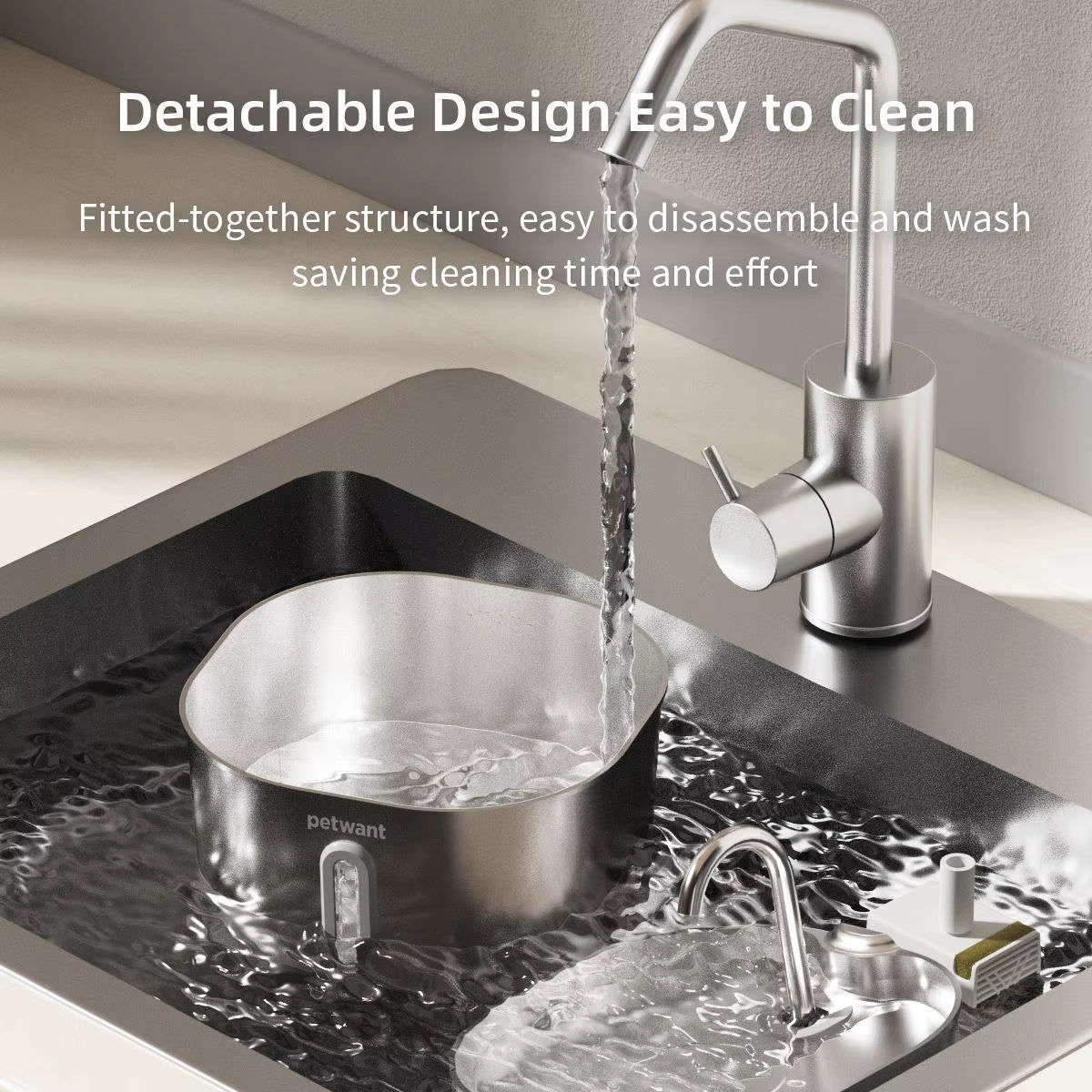 Jinshwaypets Automatic Cat Water Fountain Stainless Steel Pet Drinking Dispenser Silent Circulating Hydration Bowl Feeder 2.2L