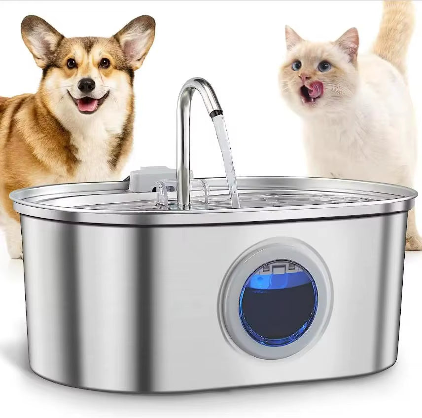 108Oz Automatic Stainless Steel Eco-Friendly Stylish Solid Pet Fountain Dog & Cat Water Dispenser