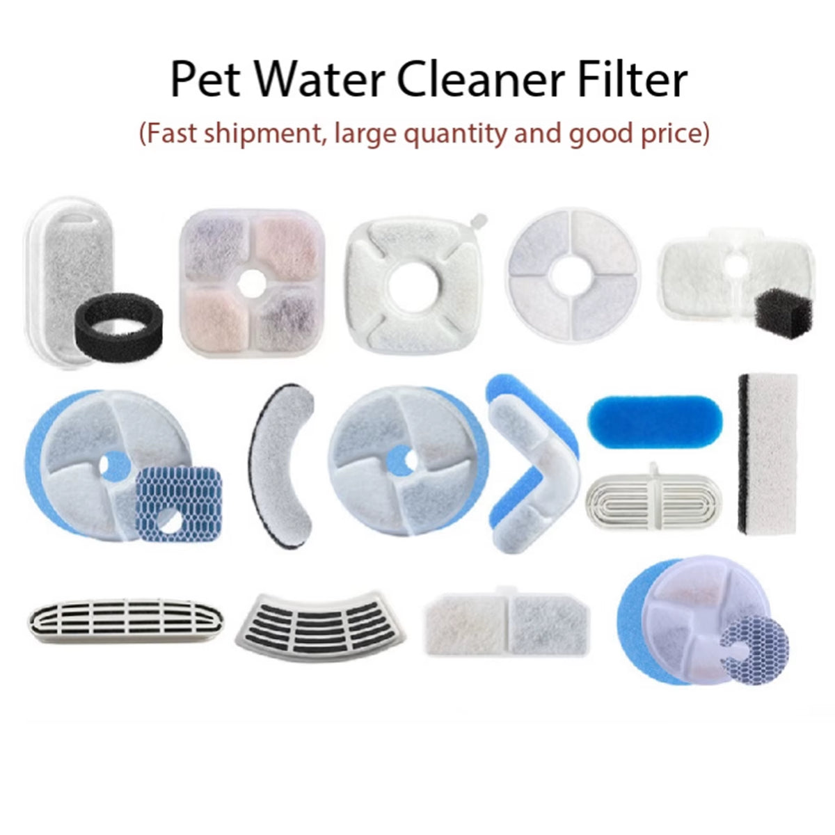 Cat and Dog Replacement Pet Water Dispenser Filter 5L Eco-Friendly Automatic Circular Arc Resin Activated Carbon Sponge Pad Box