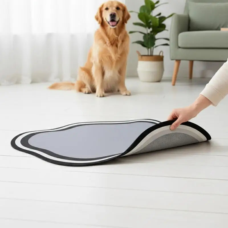 Diatomaceous Mud Absorbent Pet Placemat for Food and Water Bowl with Waterproof Quick-Dry Rubber Backing Non-Slip Home Pet Mat